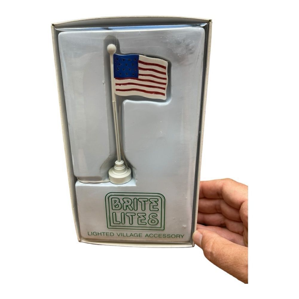 Department 56 Brite Lites Village Accessory American Flag Battery
